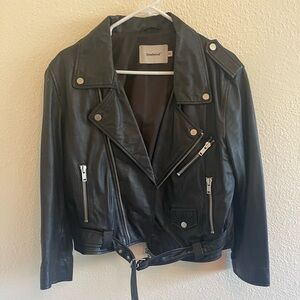 Deadwood Women's Black Leather Biker Jacket